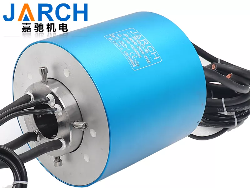 What is the specification of the conductive slip ring used for the shore power cable reel? What is the internal structure of the conductive slip ring?